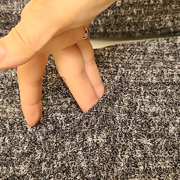 NWT Mossimo grey marled ribbed knit surplice bodice dress. S. - Picture 6 of 8